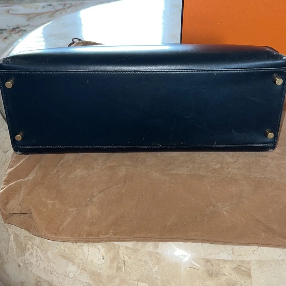 Hermes Kelly Sellier 35 in Black Box leather - Picture 12 of 16